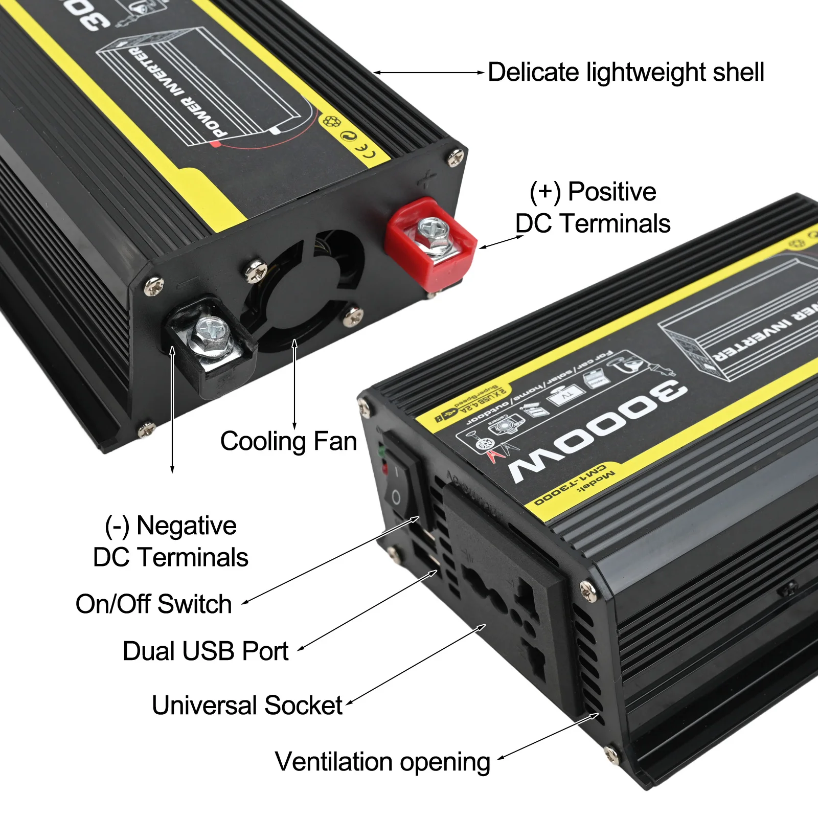 Car 500W Power Inverter 12V to AC 220V/110V Modified Wave Converter Quick Installation and Practical Car 500W Power