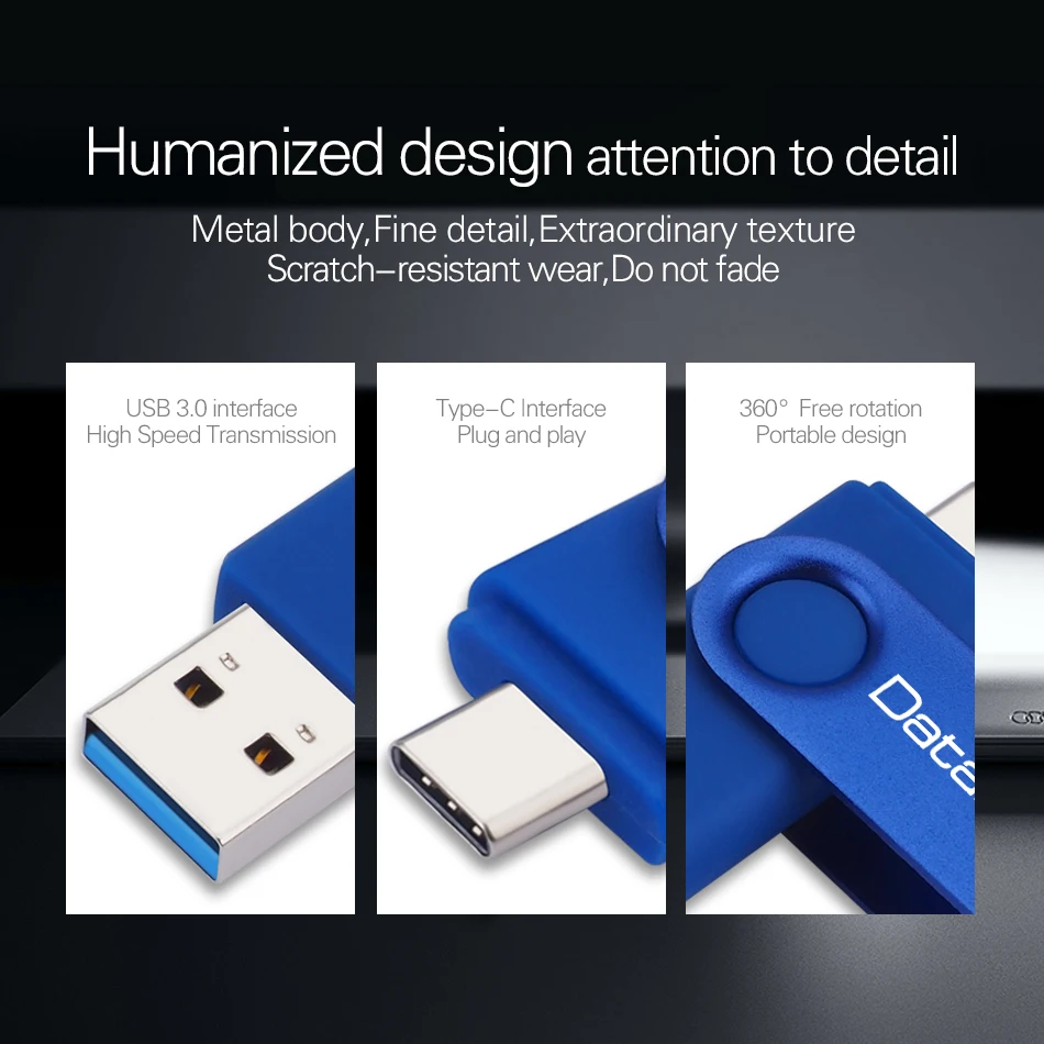 DataRunner Type C USB Flash Drive Pen Drive 512GB 256GB USB Stick 3.0 128GB 64GB 32GB Pendrive Memoria USB for Type C Android/PC