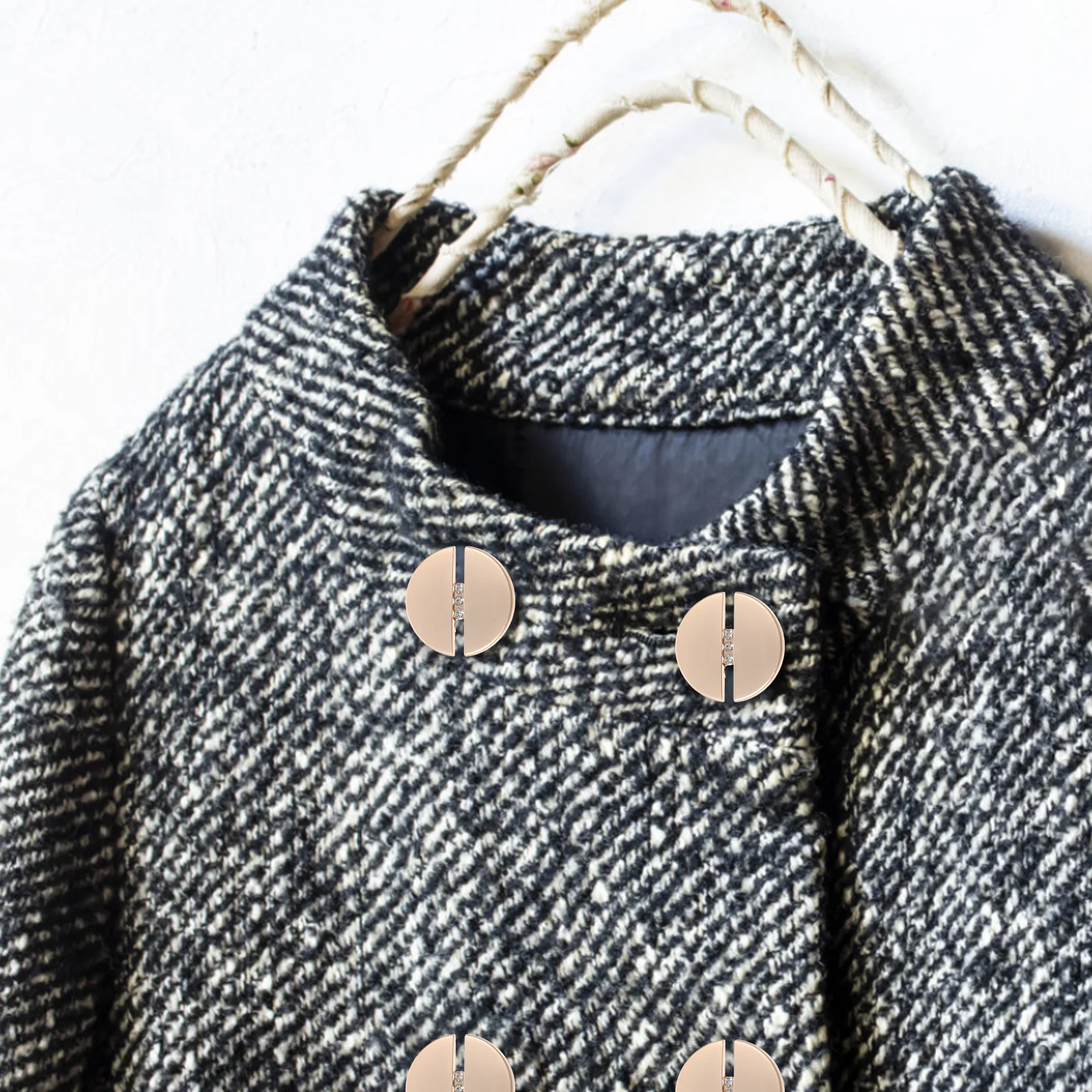 

5Pcs Rhinestone Button Zinc Alloy Round Buttons for Sewing Suit Decoration Stylish All-Match DIY Craft Accessory Hand Sewing