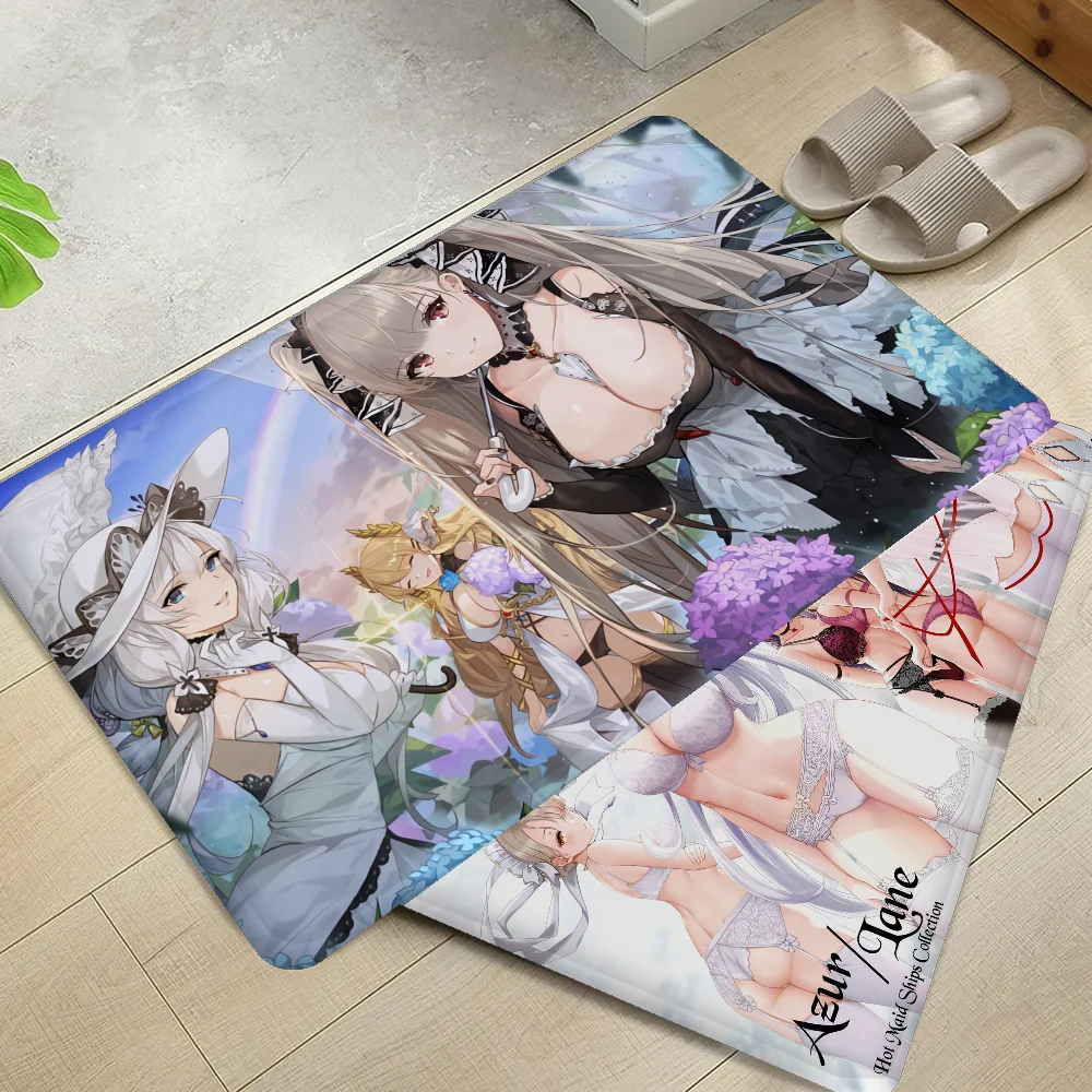 

Azur Lane Sexy Girl Bathroom Mat Anti-slip Absorb Water Long Strip Cushion Bedroon Mat Welcome Doormat