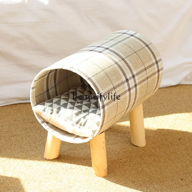 Barrel Cat Nest Four Seasons Removable and Washable Cat Bed Summer Cat Supplies Pet Bed Kennel