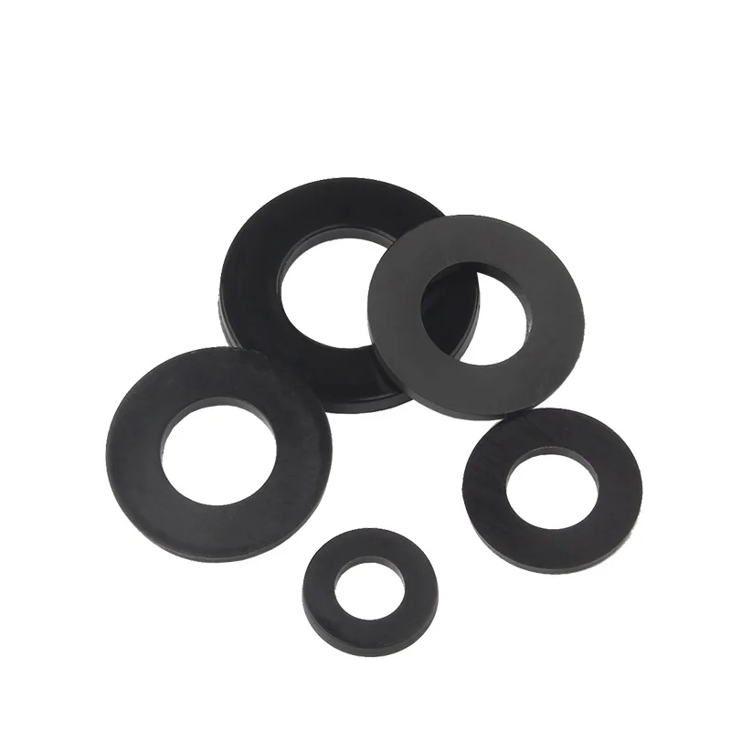 10-200 Pcs Nylon Plain Washer M2 M2.5 M3 M4 M5 M6 M8 M10 M12 M14 M16 M18 M20 Black Plastic Insulation Flat Gasket