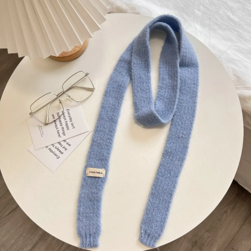 

Trendy Korean Style Y2K Thin Scarf Soft Neck Warmer Long Narrow Scarves Neckerchief Rainbow Color Harajuku Knitted Scarf Autumn