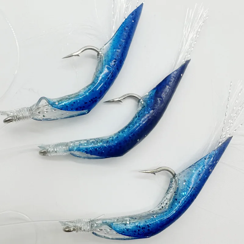 3 unids/set luminoso grupo suave señuelo Anguila Sabiki Rigs ganchos de cuerda señuelo peces calamar caballa Scad pesca de agua salada aparejos de pesca