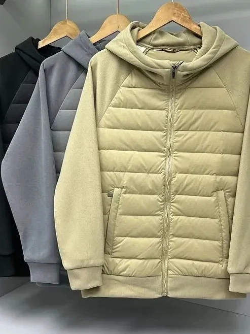 

Waterproof Lightweight Men's down Jaet oulder Sve Insertion Casual Hooded Outdoor Sle Polyester Fiber Ammonia Fiber