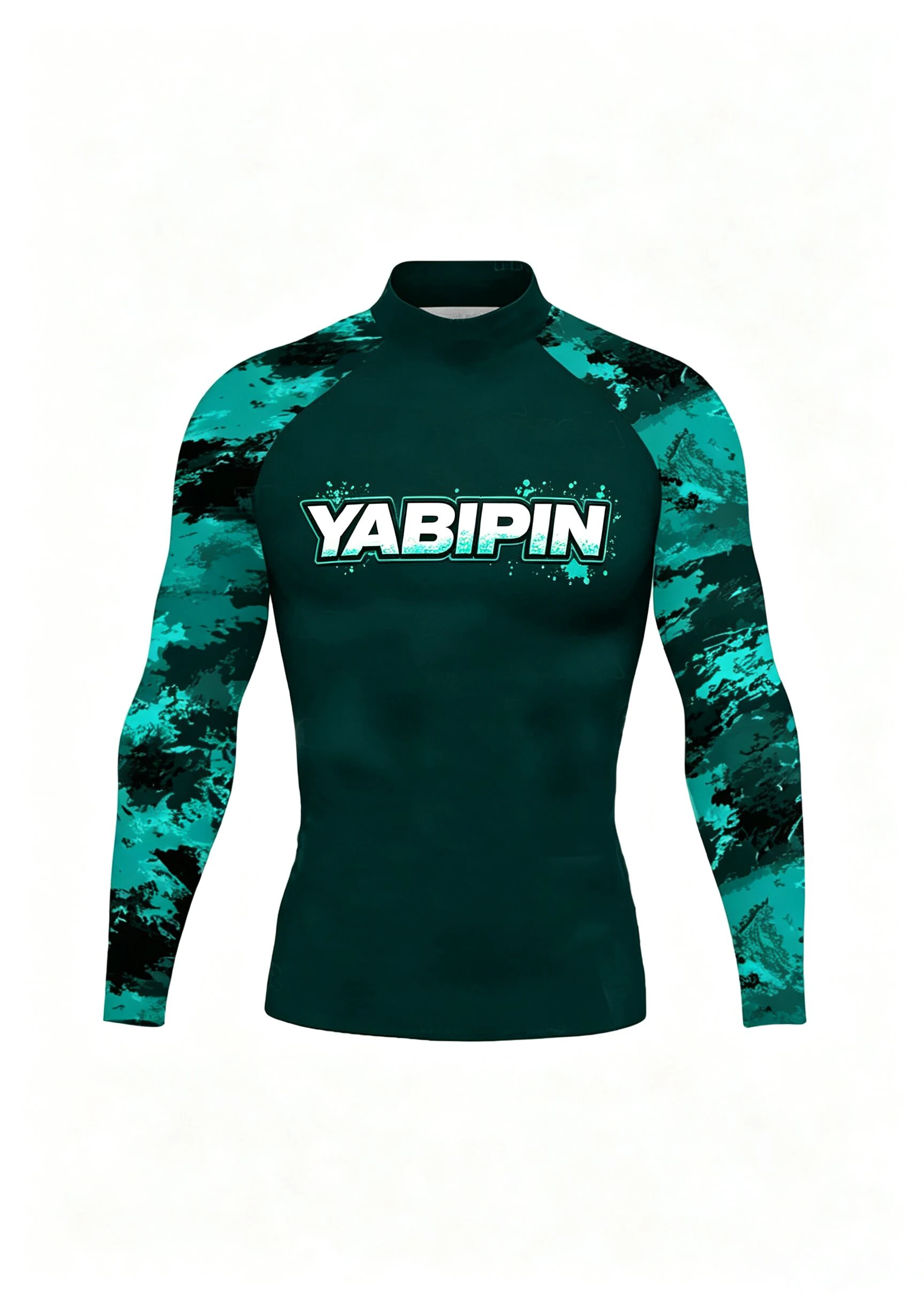 Surf Training Men’s Long Sleeve Rash Guard Stand Collar, Quick Dry Breathable Lightweight for Swimming Kayak