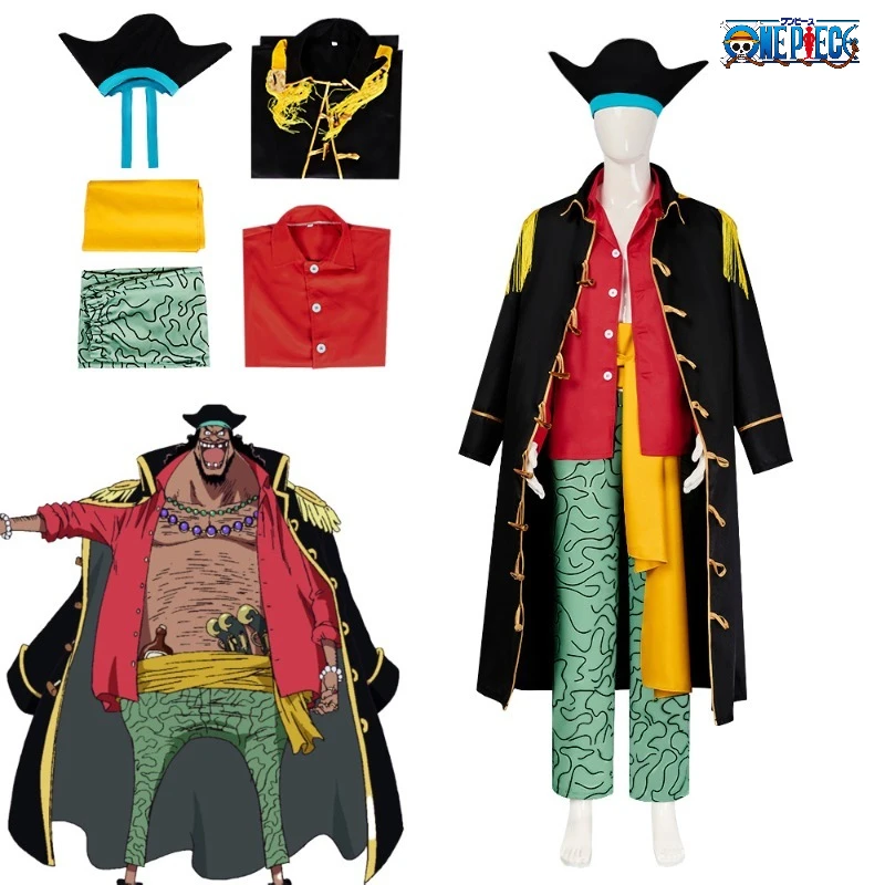 

Цельный костюм для косплея «Черная борода», полный комплект — наряд пиратского капитана Маршалла D. Teach с накидкой и аксессуарами для вечеринки на Хэллоуин