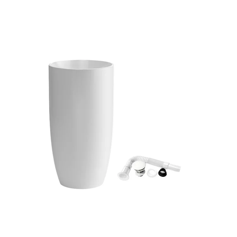 

Керамическая простая непористая колонная раковина, ручная художественная колонная раковина, бытовая уличная интегрированная раковина для отеля 51063