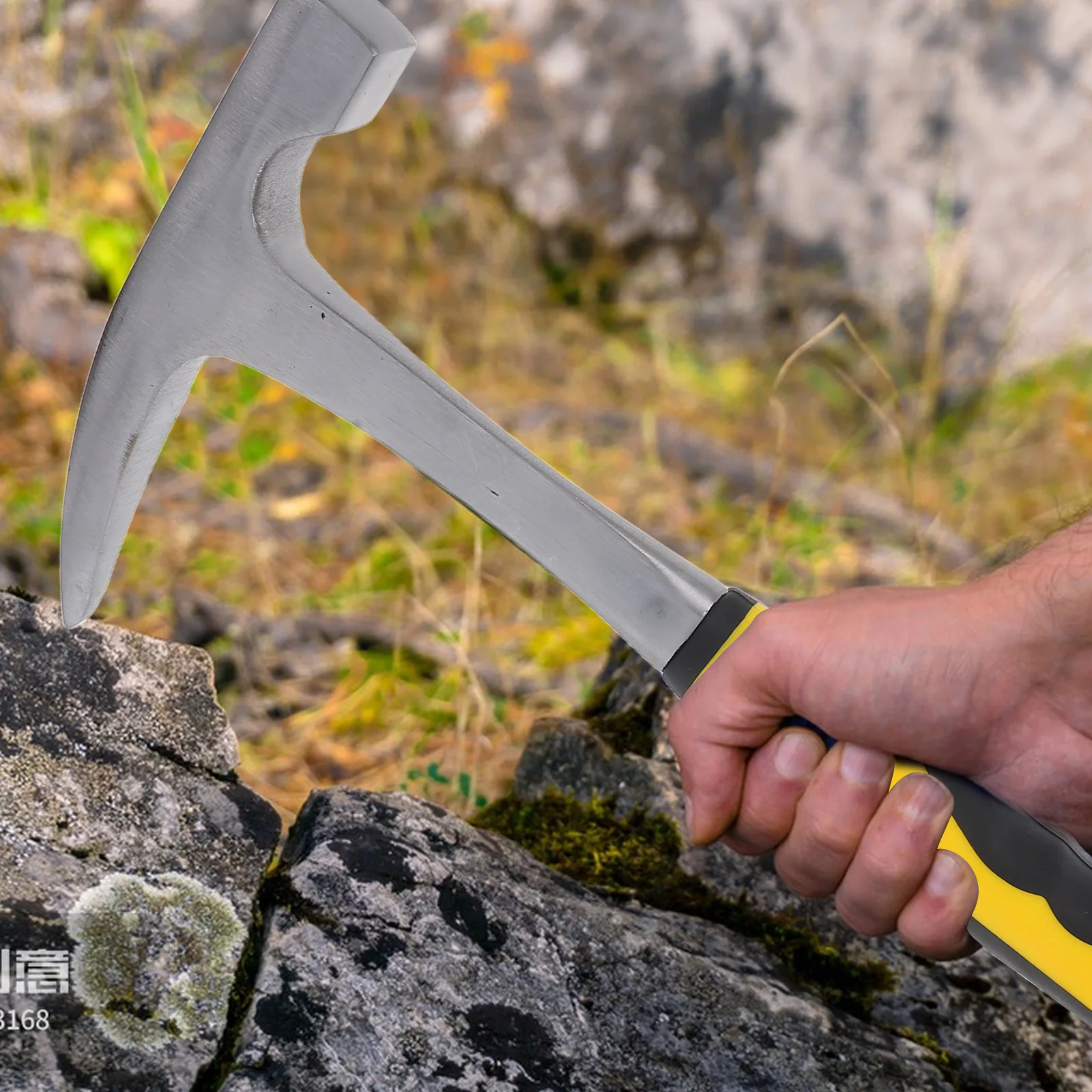 Martillo geológico con diseño de punta de flecha multifuncional, mango ergonómico para geología, caza en roca, exploración de encuesta al aire libre