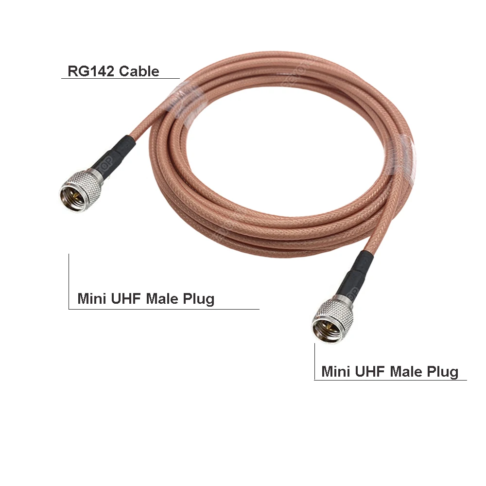 RG142 Cable Mini UHF Male to Mini UHF Male Plug Connector RG-142 50-3 RF Coaxial Cable Double Shielded Extension Jumper Pigtail