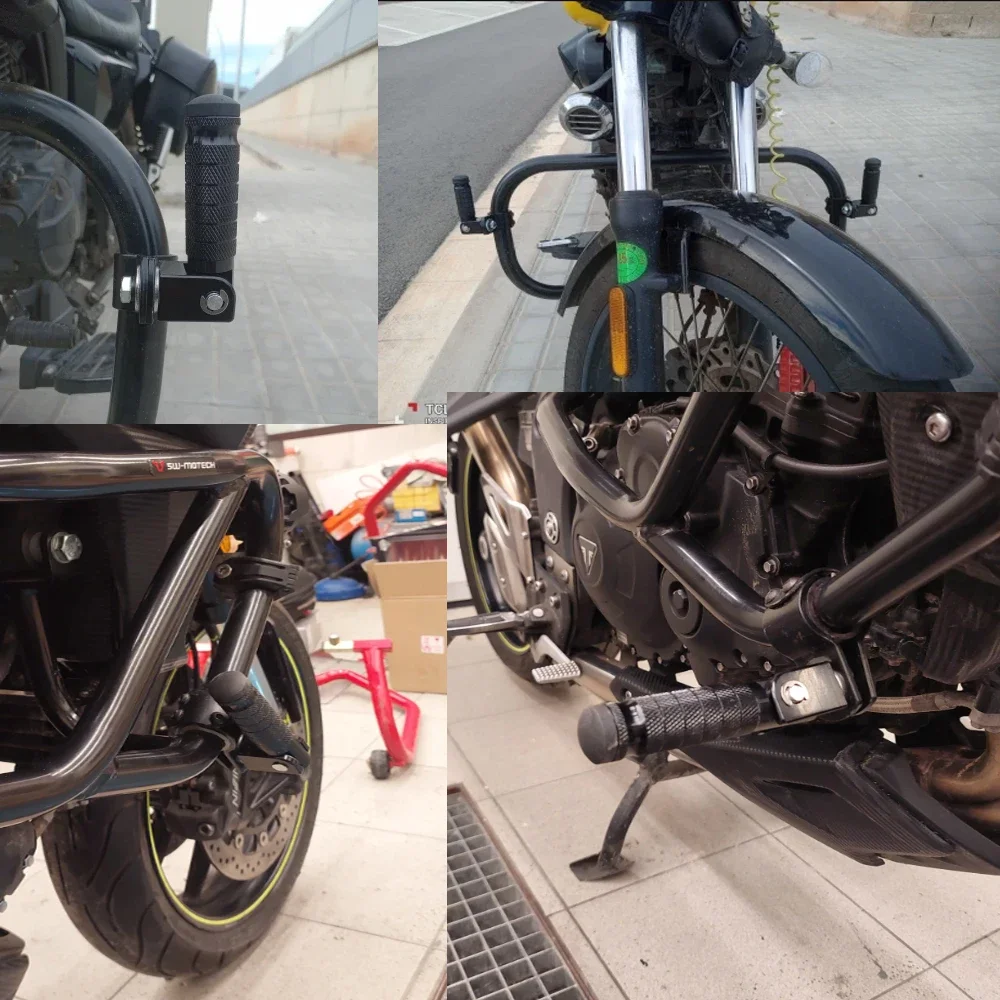 30-35mm For Motorcycle and Scooter-Universal Fitment Electric Replacement Footrest Stainless Steel Foldable Pedal Pegs