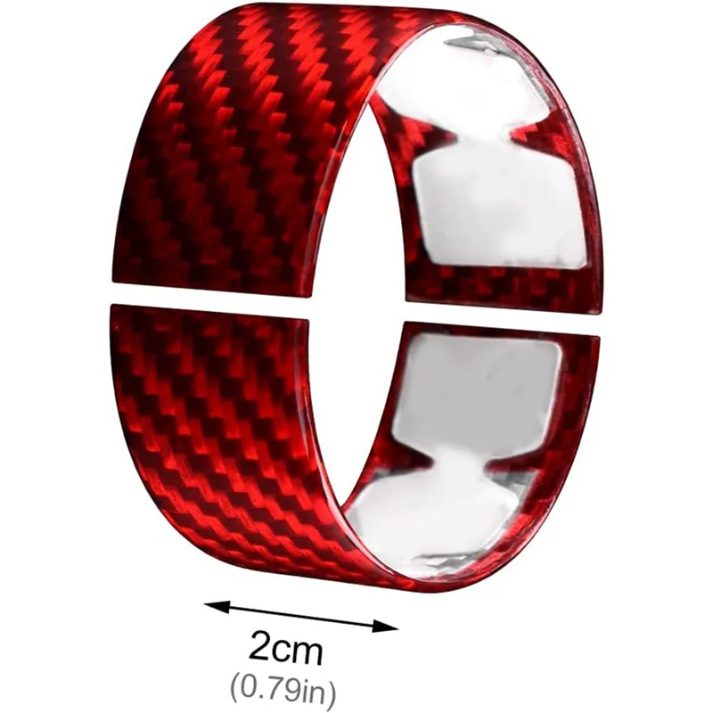 

Real Carbon Fiber for Chevrolet Corvette C8 2020-2022 Steering Wheel Decoration Ring Cover Interior Sticker(Red)