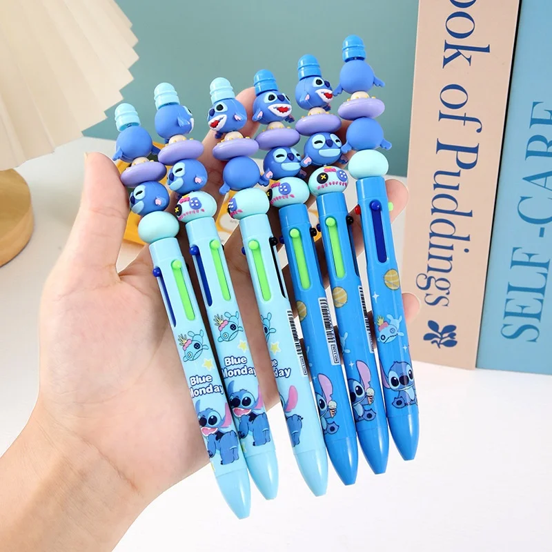 

24pcs/lot Creative Disney Stitch 4 colors Ballpoint Pen Cute Press Ball Pens School Office Writing Supply Stationery Gift