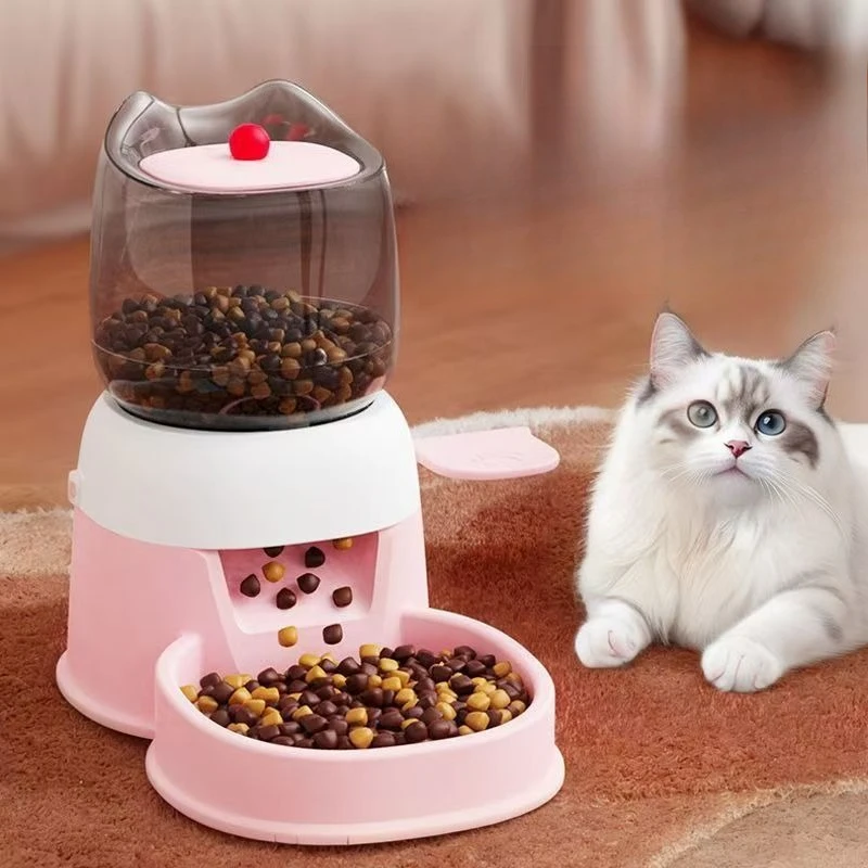 

Автоматическая кормушка для домашних животных: миска для кошек и собак мелких и средних пород, емкость большой вместимости, подставка для воды и корма