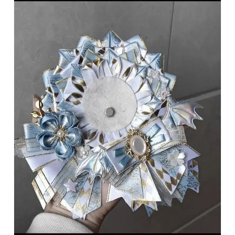 Hand Made Ribbon Goods Display Holder, Luxury And Exquisite Long Streamers Award Rosette Ribbons For Ita Bag Accessory
