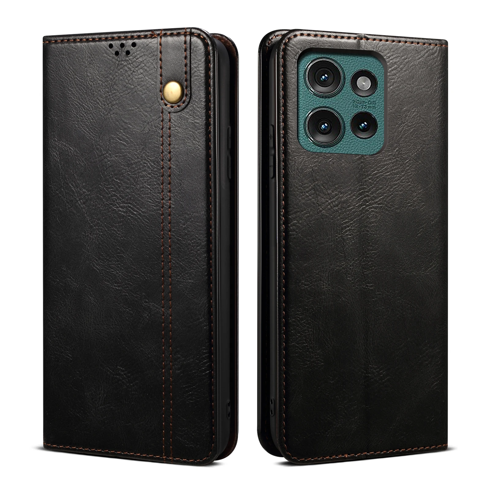 

Card Slot Wallet Cover For Motorola Edge 50 Neo Flip Leather Oil Wax Crazy Horse Pattern Magnetic Shockproof Leisure Phone Case