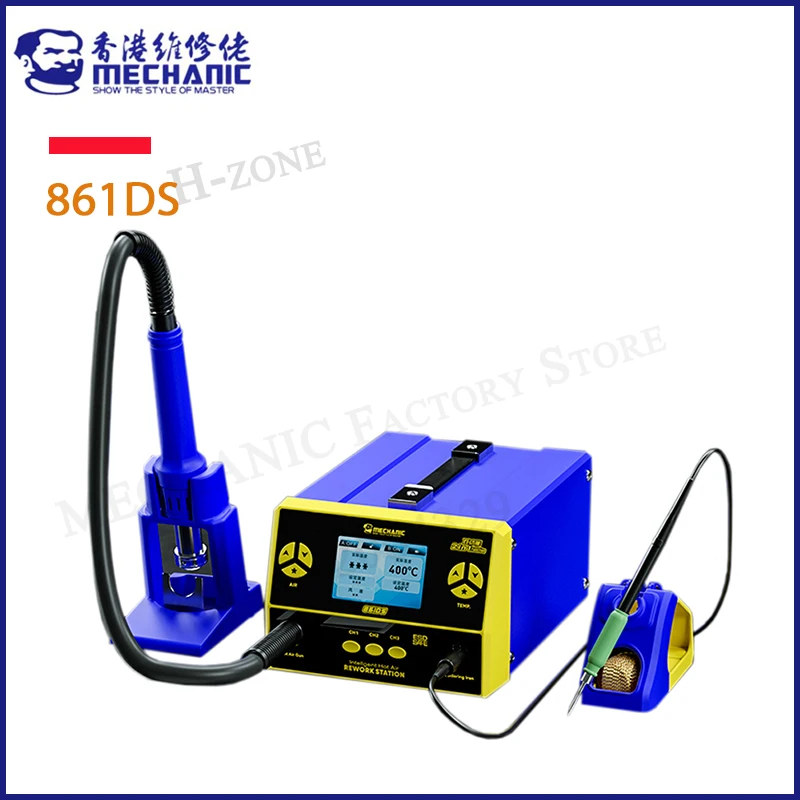 

MECHANIC 861DS 2in1 Dual Welding Station 1000W Induction Dormant Wind Gun Electric Soldering Iron Rework Repair Station Tool