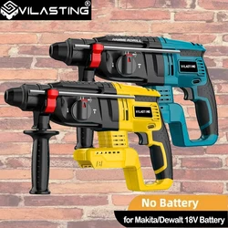 VILASTING Brushless 26MM Electric Hammer Drill Multifunctional Rotary Cordless Rechargeable PowerTool For Makita/Dewalt 18V Pins