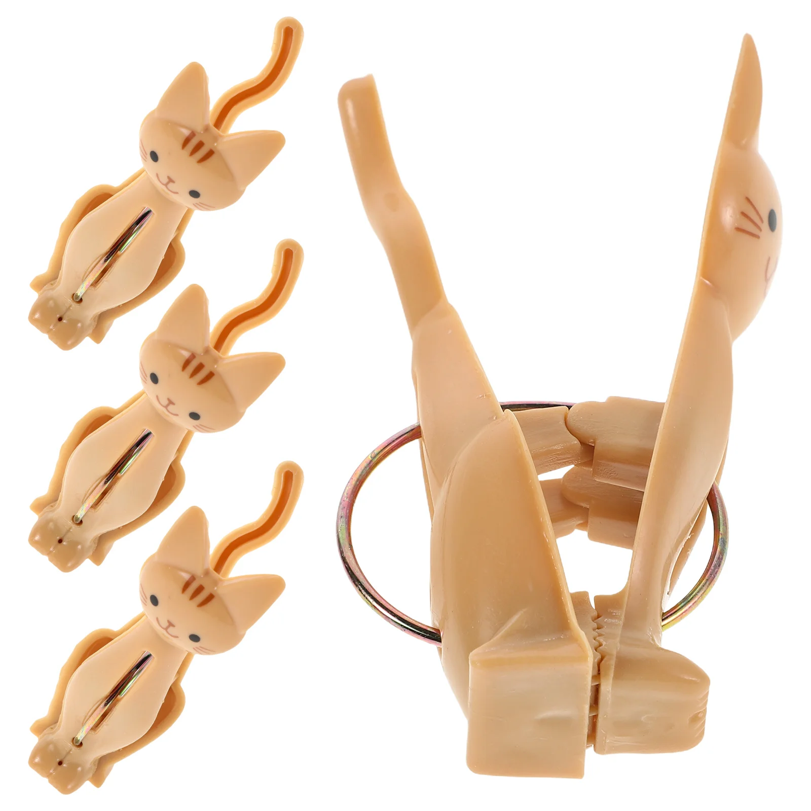 

4 Pcs Chip Bag Sealer Food Tongs Clips for Chips and Other Bags Yellow Cartoon Clothespin Cute