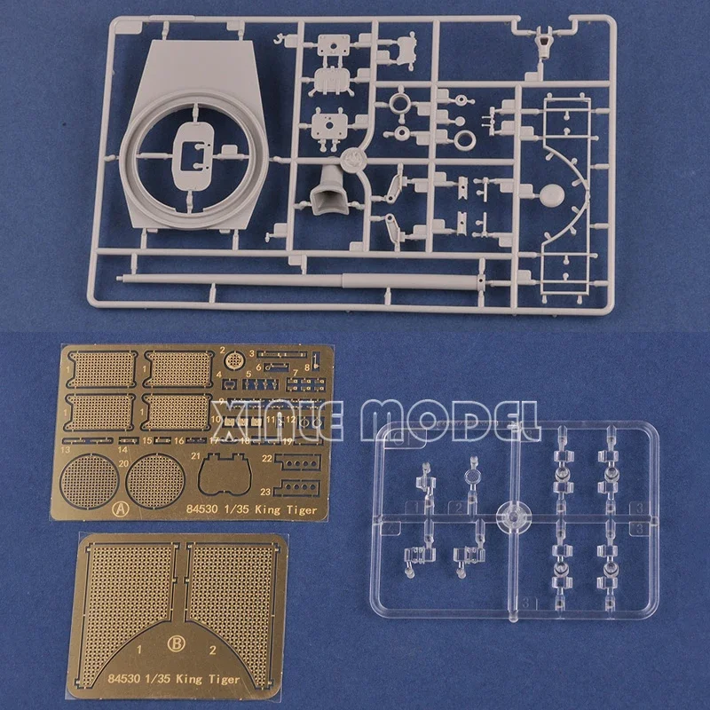 Trumpeter Kunststoff zusammengebauter Panzermodellbausatz 84530, deutscher Tiger King Panzer, Porsche-Turmtyp mit antimagnetischer Rüstung, 1/35