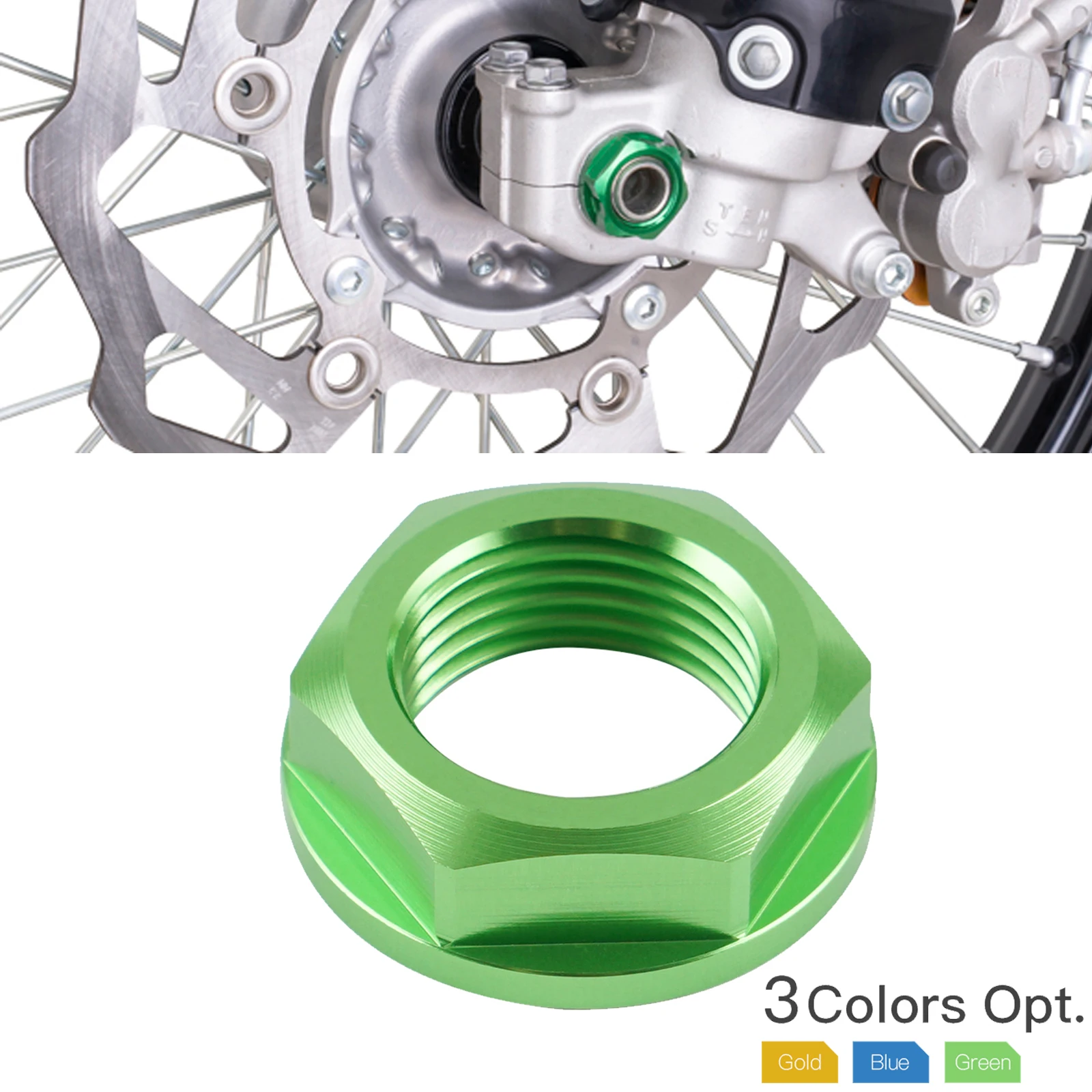 

NICECNC For Kawasaki KX125 KX250 2004-2008 KX250F KX450F 2006-2018 KX 250 450 2019-2021 KLX450R M18XP1.5 Front Wheel Axle Nut