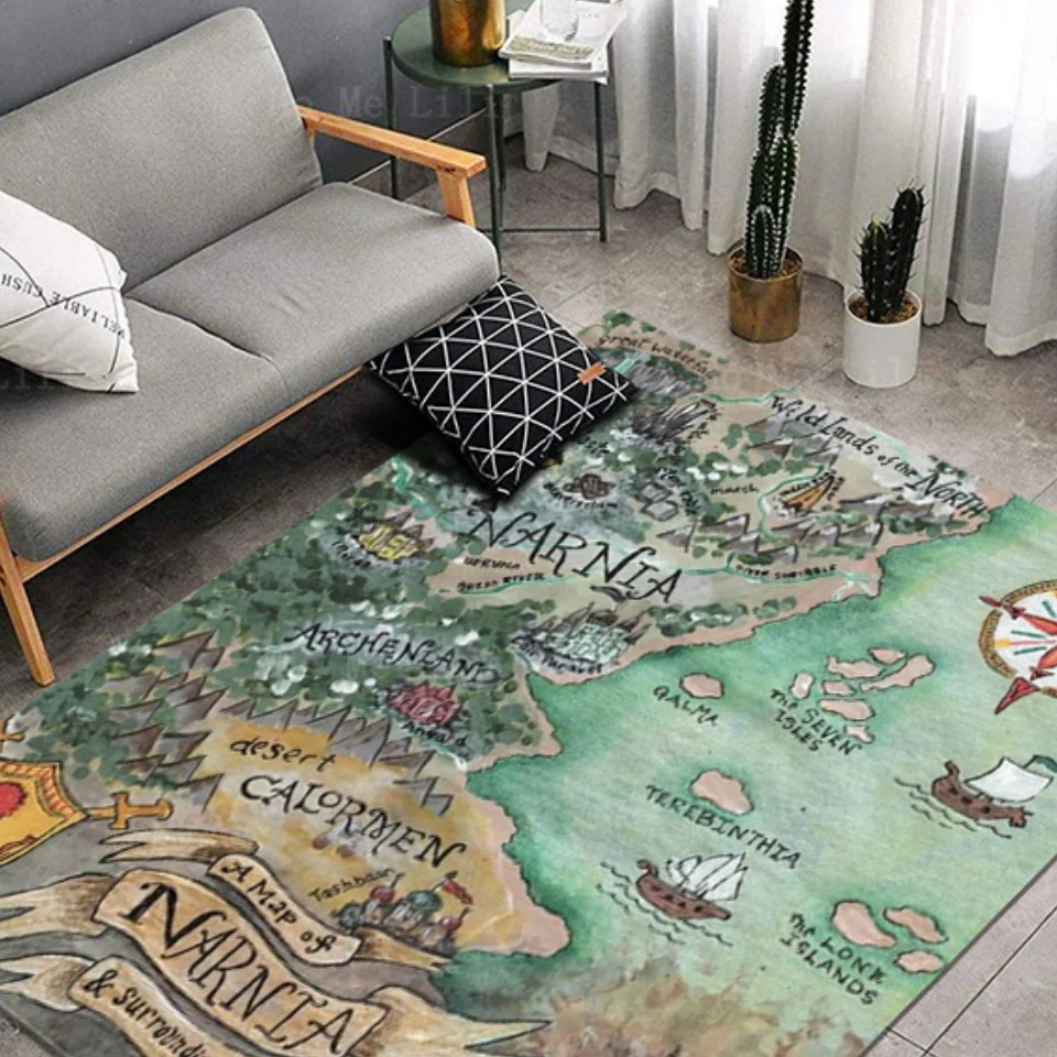 Map Of Narnia Wall Chart Poster Canvas Print Art Decoration Non Slip Flannel Floor Rugs By Ho Me Lili