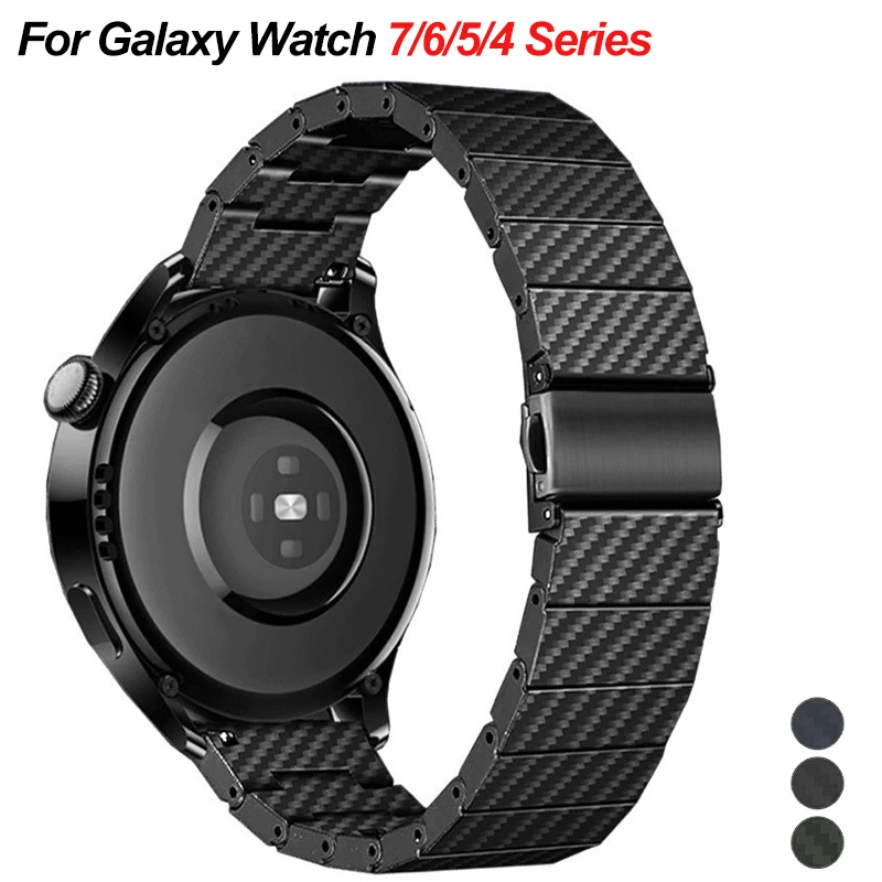 20MM Carbon Fiber Pattern Band For Samsung Galaxy Watch 7/6/5/4 40 44mm Watch 4Classic 46mm Bracelet for 6Classic 43 47mm Strap