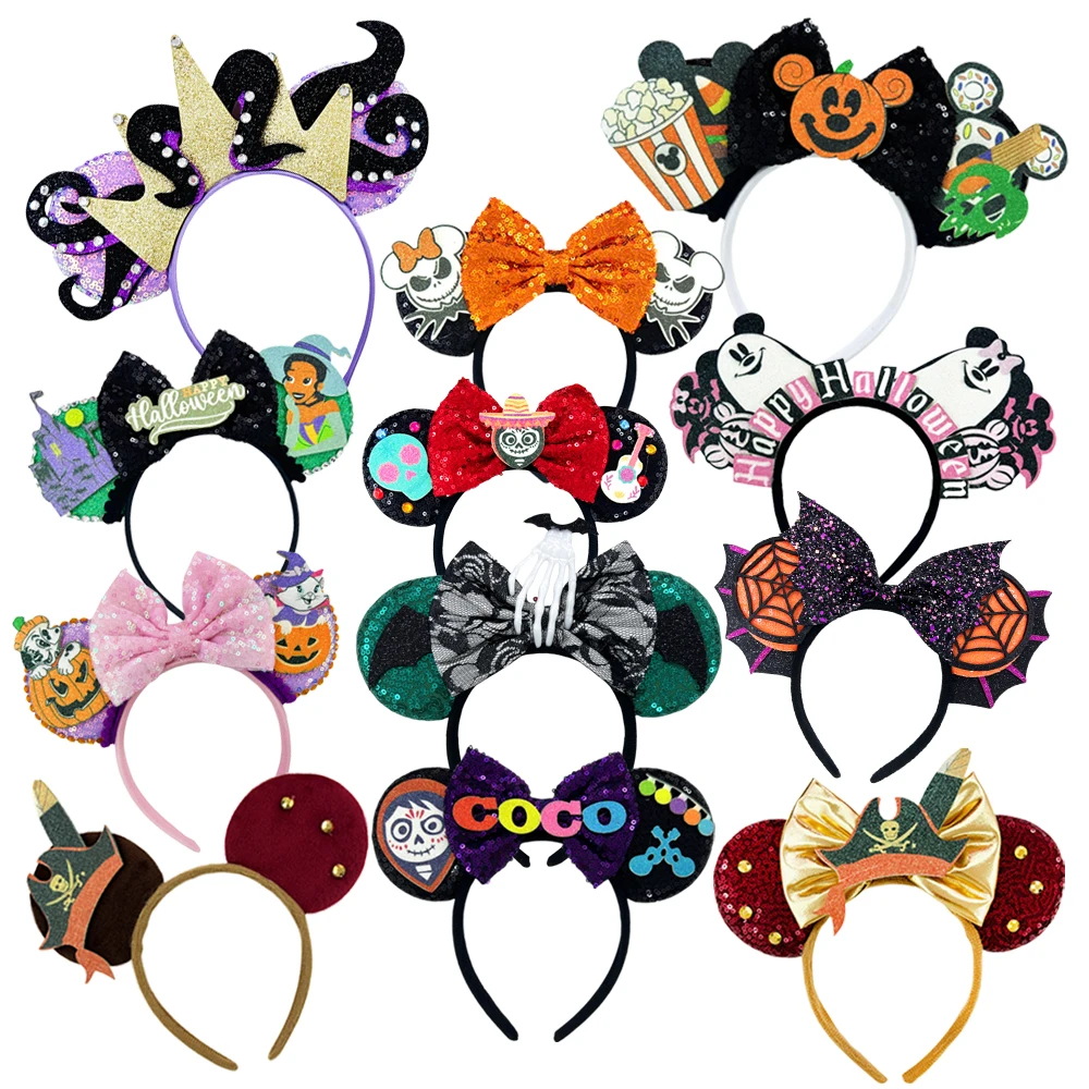 Latest Bat Mickey Mouse Hairbands For Women Happy Halloween Headband Girl Cosplay Ghost Minnie Hairband Kid Hair Accessorie Gift