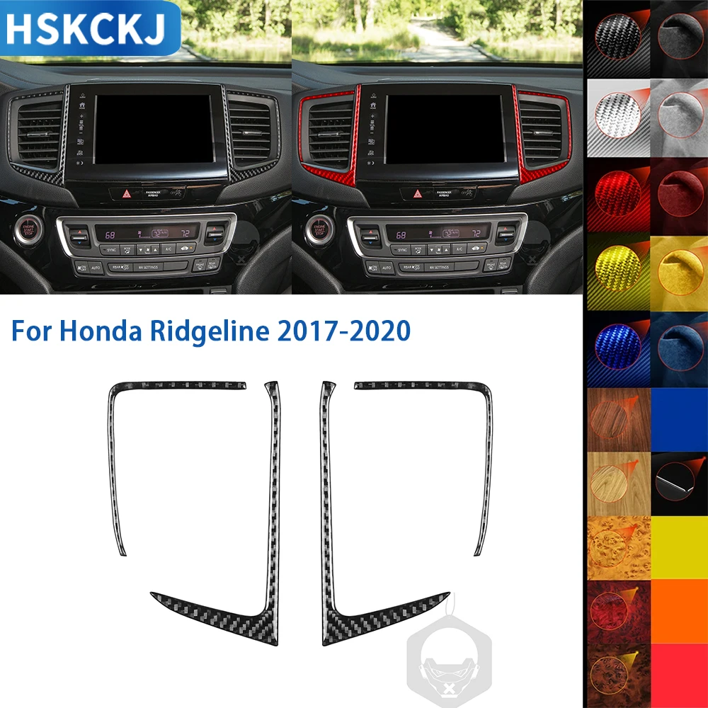 

For Honda Ridgeline Pilot 2017-2023 Accessories Carbon Fiber Car Interior Central Control Center Air Outlet Cover Trim Sticker