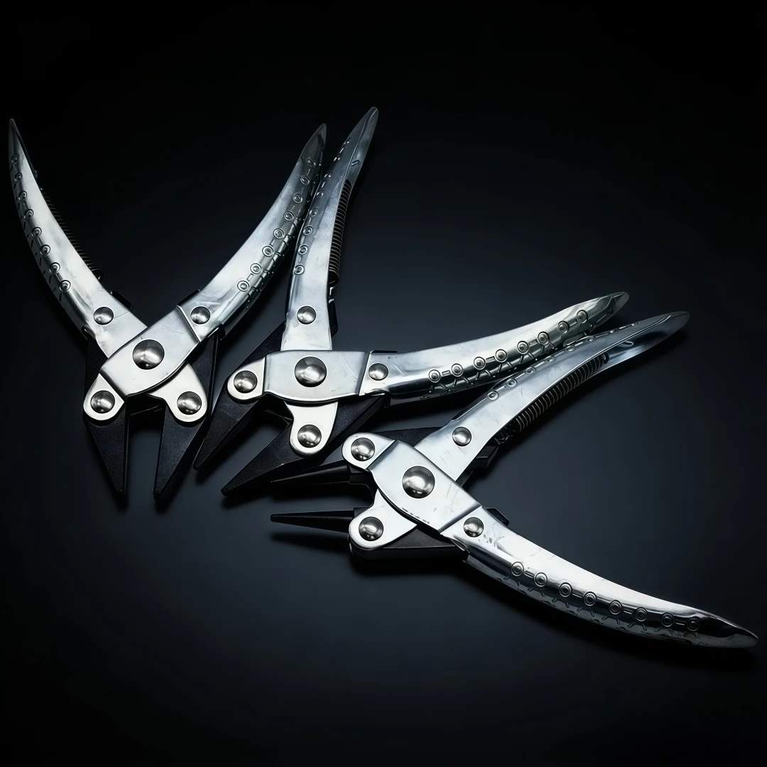 Parallel Pliers with Spring for Jewellery Clamping DIY Craft Carbon Steel Flat Sharp Round Nose Non-Slip Plier Jewelry Tools