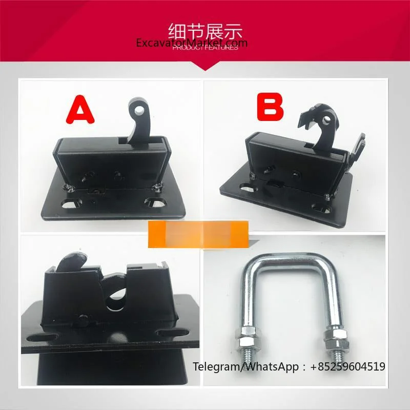 High Quality For Doosan Daewoo 55 Hyundai 60-7/ Komatsu Kobelco 200-5-6-7 reverse buckle lock door latch fixed lock excavator