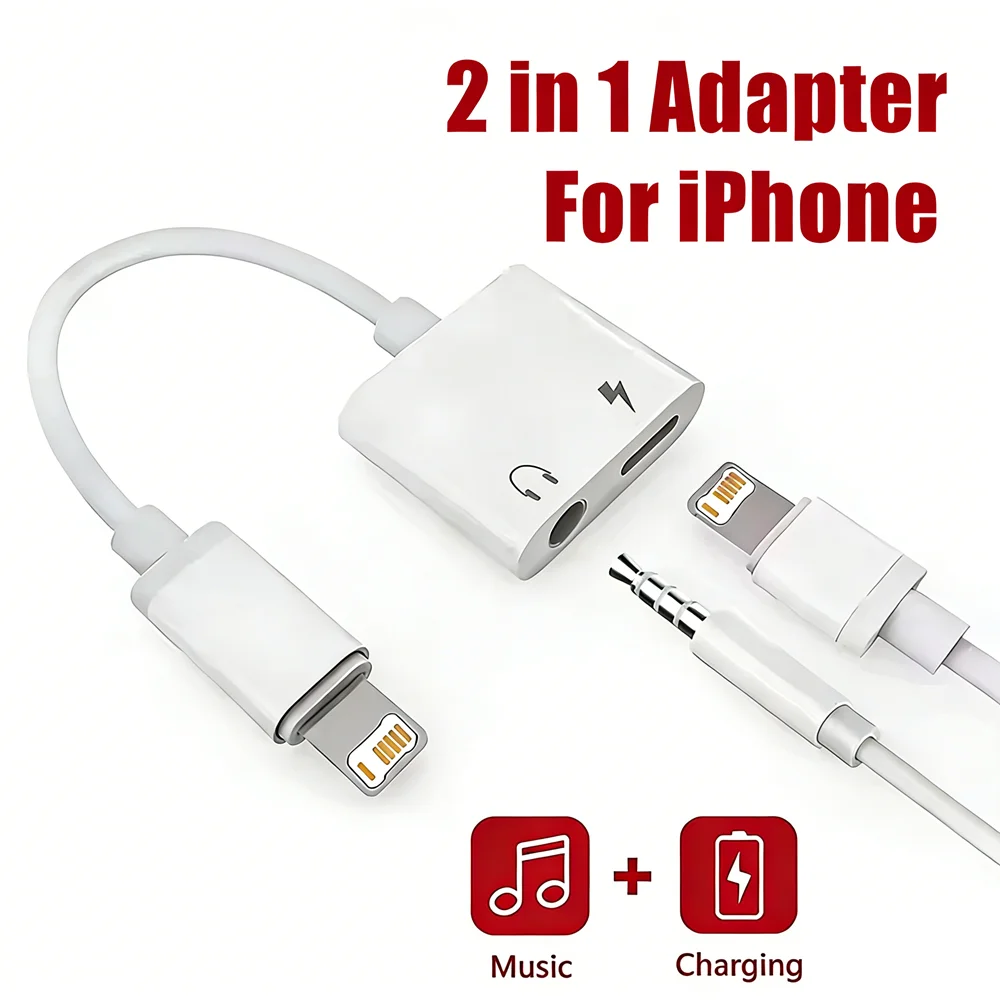 2 in 1 iOS to 3.5mm Jack Audio - Earphone Splitter Jack ulasan dan harga