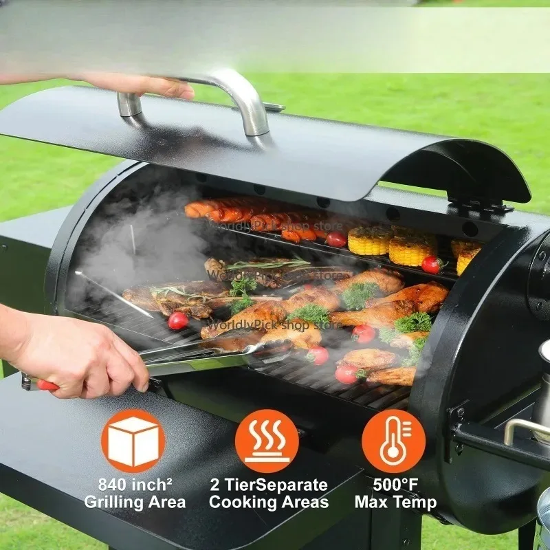 62인치 전기 중형 숯불 바베큐 그릴 휴대용 야외 요리용 카트 포함 호텔용