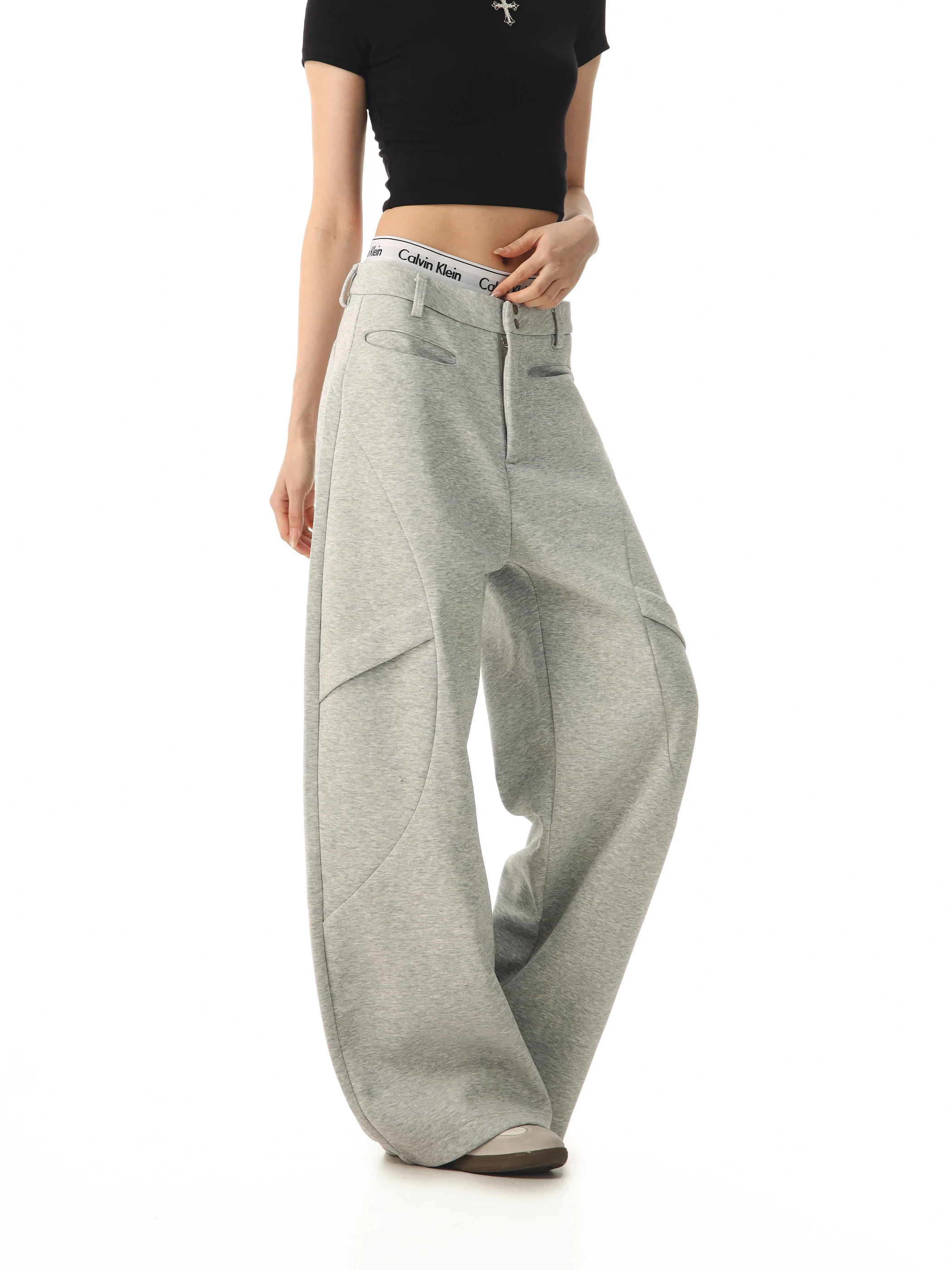 

Брюки Cleanfit Lazy Wide Leg Casual: винтажные, с широкими штанинами, на молнии, удобные, из дышащей ткани