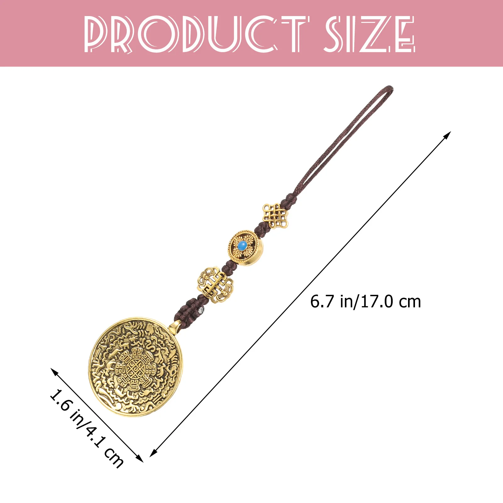 

2Pcs Vintage Tibetan Pendant Necklace Retro Style Rope Sweater Decorative Pendant Charm for Everyday Wear