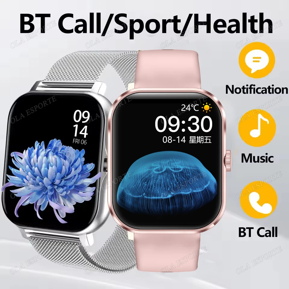 New Smart Watch 2025 Voice Assistant Heart Rate Blood Oxygen Sleep Monitoring BT Calling Sports Waterproof Smartwatch Women Men