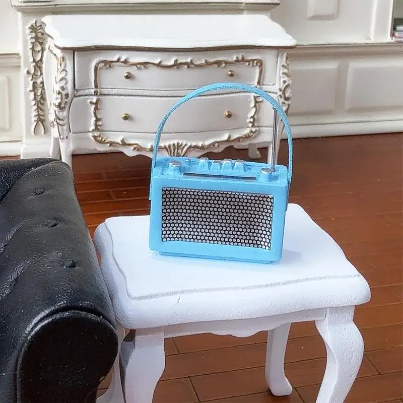 1:12 casa de muñecas Vintage Mini modelo de Radio portátil accesorios de decoración para casa de muñecas casa de muñecas decoración de escena del hogar juguetes regalos para niños
