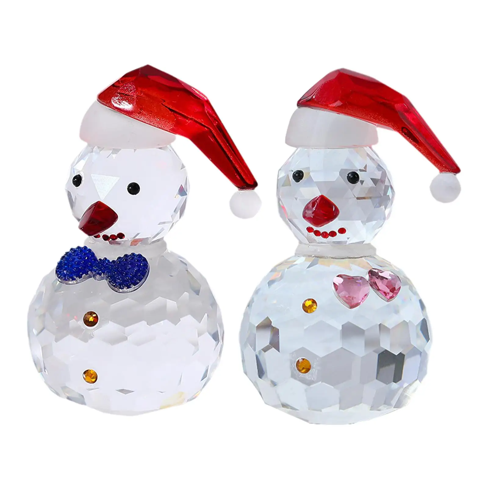 Snowman Figurine, Christmas Desktop Ornaments with Hat for Home, Christmas, Office, Bar Decor