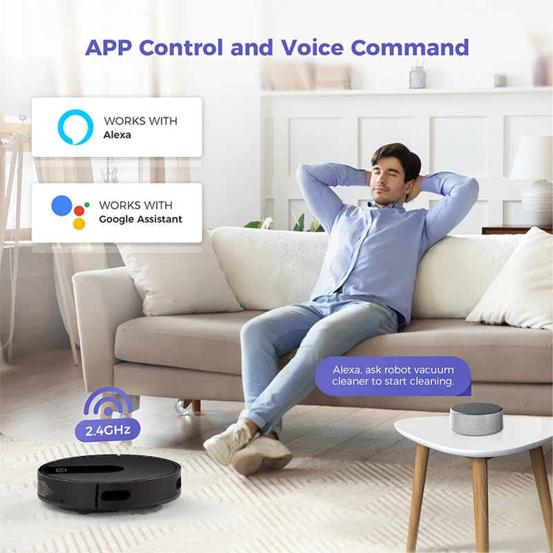 F6 wireless cordless Rechargeable aspiradora inteligente Alexa Voice And Google Assistant Control Robot Vacuum Cleaner