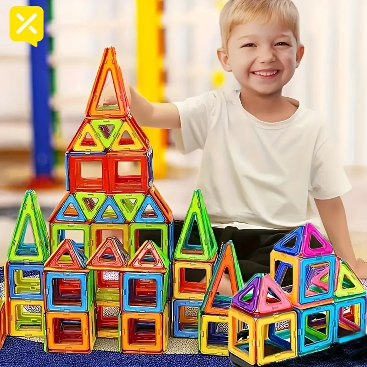 Big Size Magnetic Building Blocks - 3D STEM Educational Constructor Set Toys for Learning and Birthday Gifts with Random Color