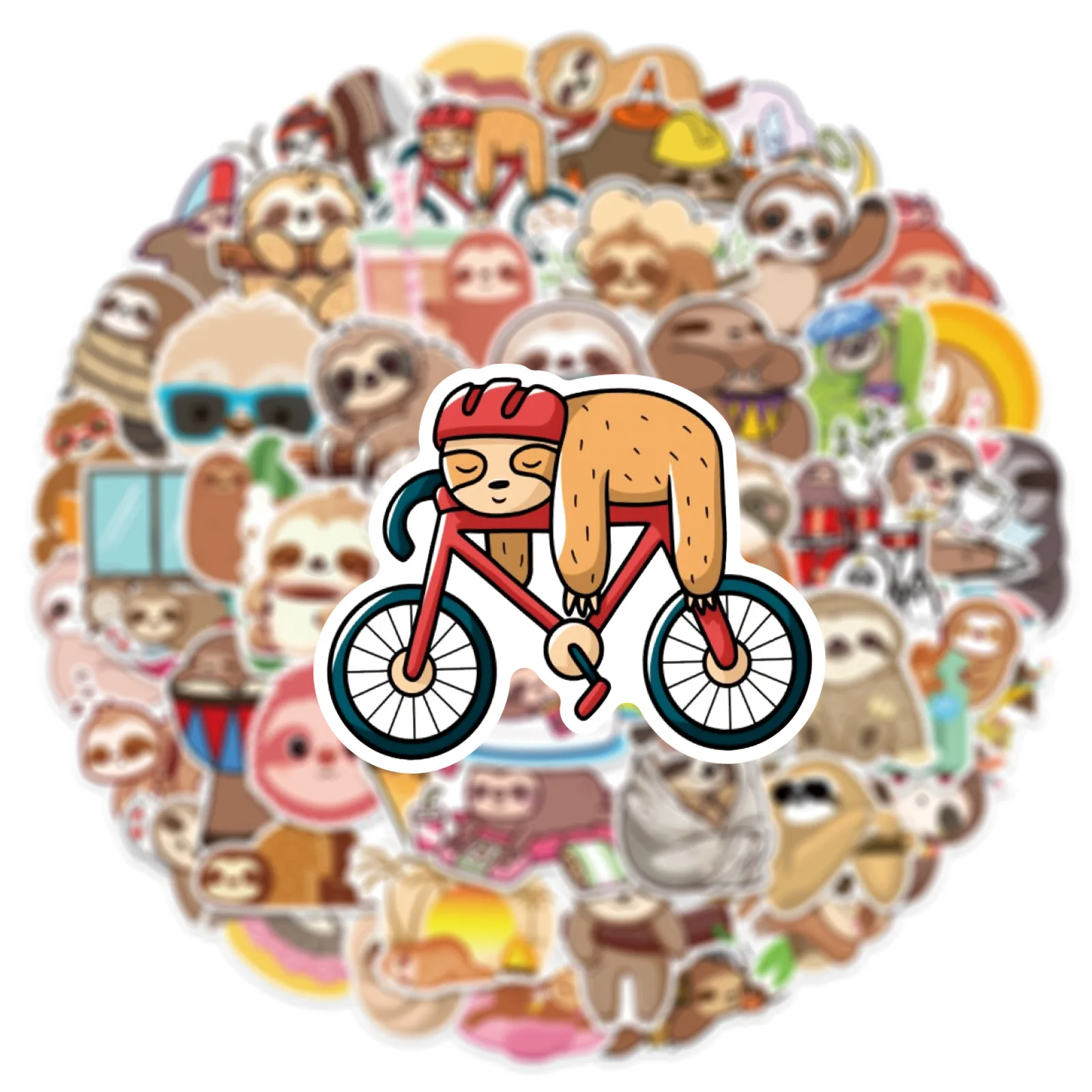 50PCS 귀여운 만화 나무늘보 낙서 스티커 노트북 전화 기타 스케이트 보드에 대 한 카와이 동물 데칼 방수 스티커 아이 장난감