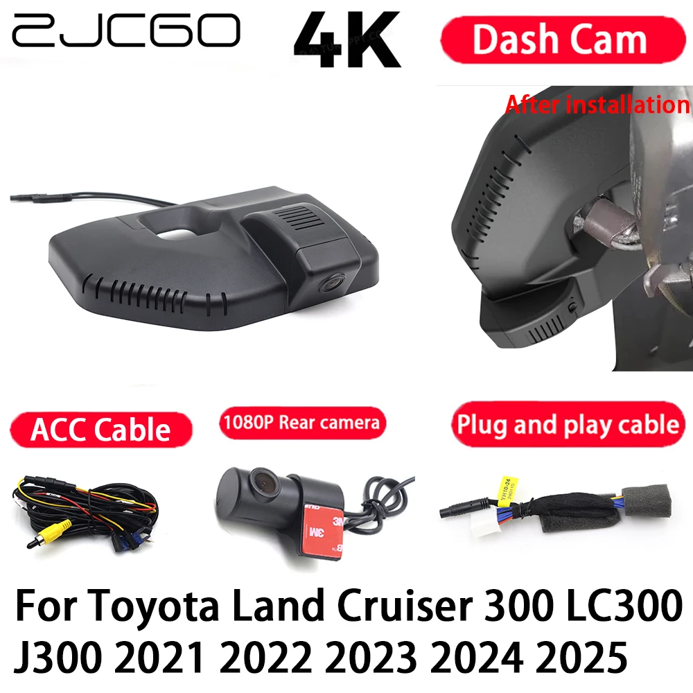 

Car Camera 4K Plug and Play Dash Cam Video Recorder Night Vision for Toyota Land Cruiser 300 LC300 J300 2021 2022 2023 2024 2025