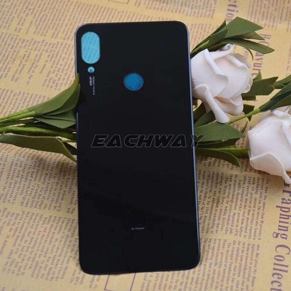 New Glass For Redmi Note 7 Pro Back Battery Cover Rear Housing Door Case Replacement For Redmi 7 Battery Cover