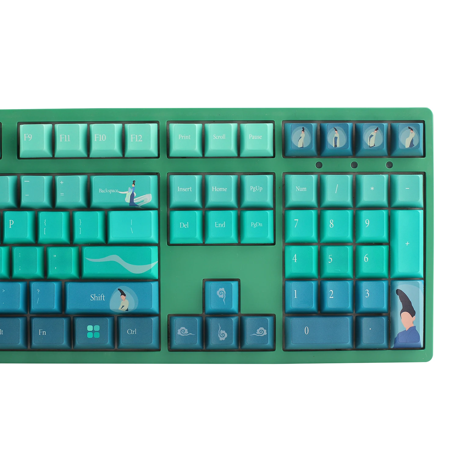 

104 + 25 PBT five-sided sublimation keycap Cherry original factory adaptation ANSI ISO layout, only this green