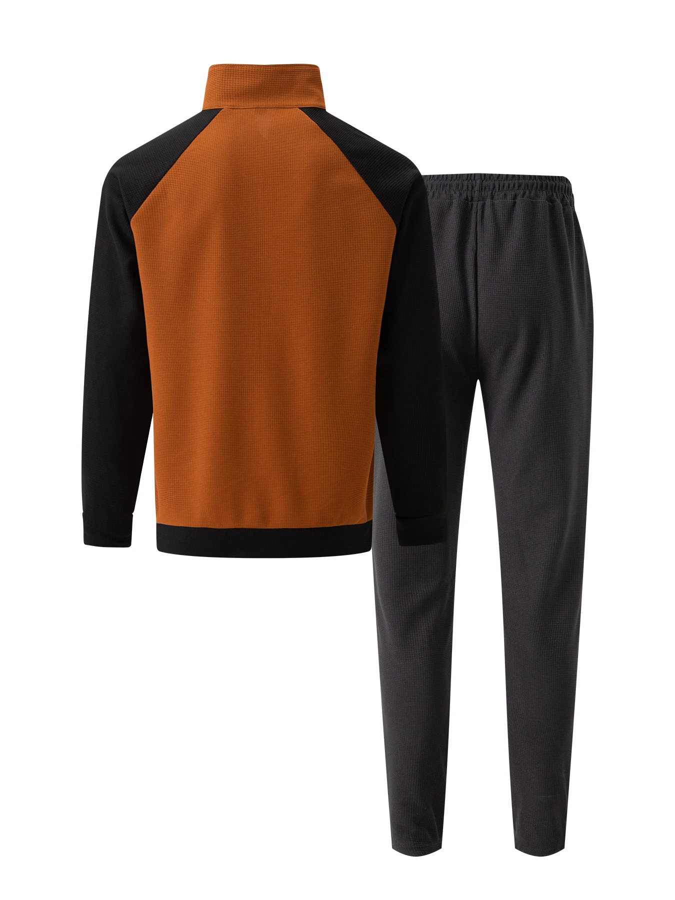 2024 cross-border autumn new fashion color contrast with rotator sleeve high-neck jacket + trousers casual sports suit