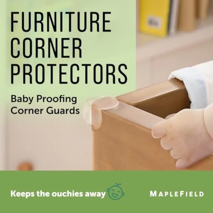 24 Pack Baby Proofing Corner Protectors for Furniture Edges - Clear Plastic Corner Guards with Soft Bumpers for Home Office and