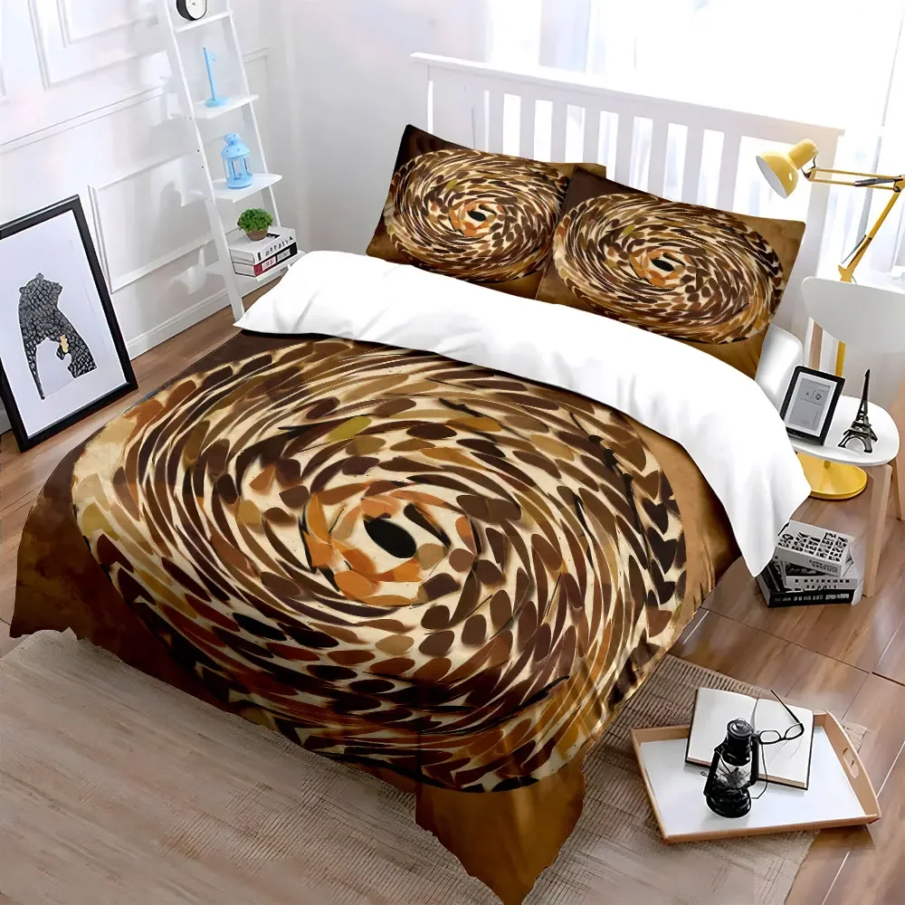 Abstract Swirl Decor Set Soft Comfortable Duvet Cover Bedding Set Included 1*Duvet Cover & 2*Pillowcases, gift