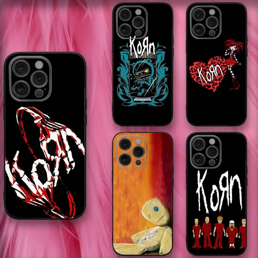 

The Band K-Korns Phone Case For iPhone 16,se4,15,14,13,12,11,Pro,X,XS,Max,XR,Plus,Mini Soft Black Cover