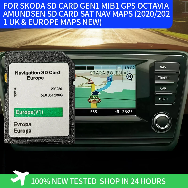 FOR Skoda SD Card GEN1 MIB1 GPS Octavia Amundsen SD Card Sat Nav Maps (2020/2021 UK & Europe Maps New)