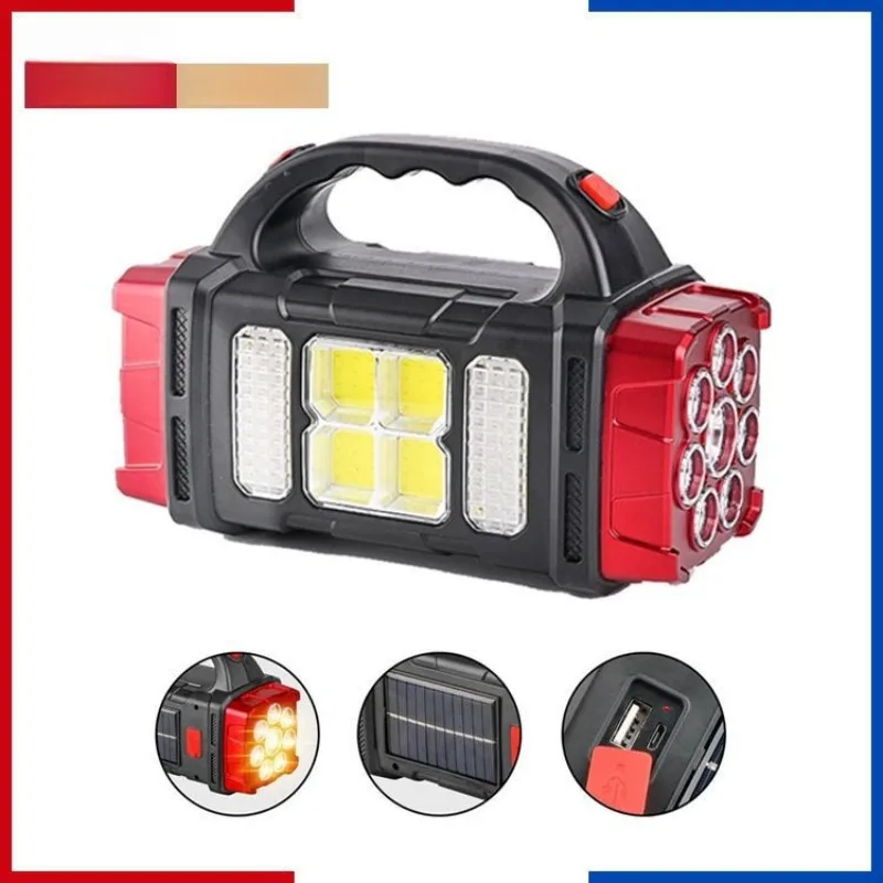 

Наружный светодиодный сверхяркий фонарик: длительный срок службы батареи, аварийный двойной источник света, лампа для кемпинга с двумя головками, на солнечной энергии